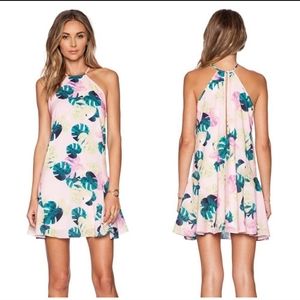 WHITNEY EVE Pink Floral Crab Claw Halter Dress